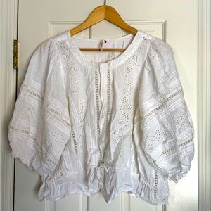 Free People Daisy Chains Eyelet Blouse